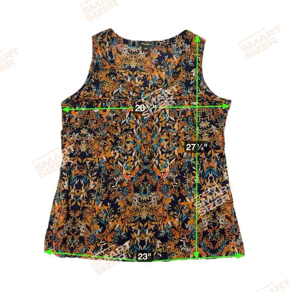 Eddie Bauer Shirt Sz L Sleeveless Blouse Print Tank Top Fall Shell Boho Lagen - Picture 5 of 7